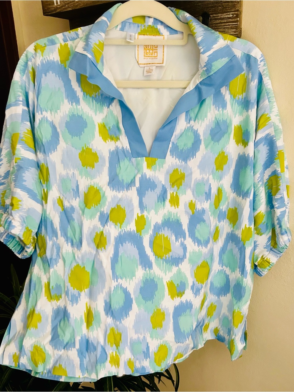 Emily McCarthy Poppy Top Ikat Animal Pattern